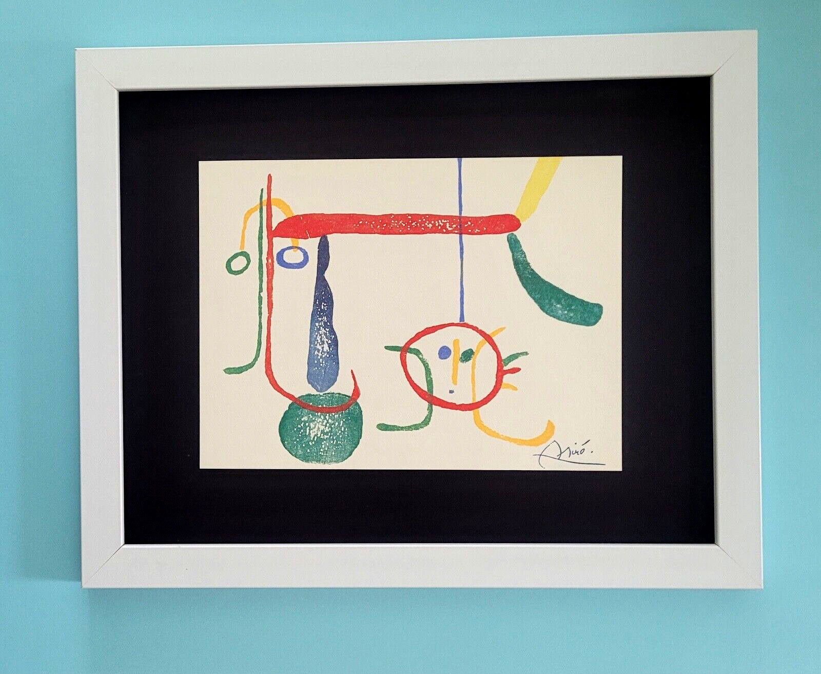 JOAN MIRO + 1971 BEAUTIFUL SIGNED PRINT MOUNTED AND FRAMED 11x14in + BUY NOW!!