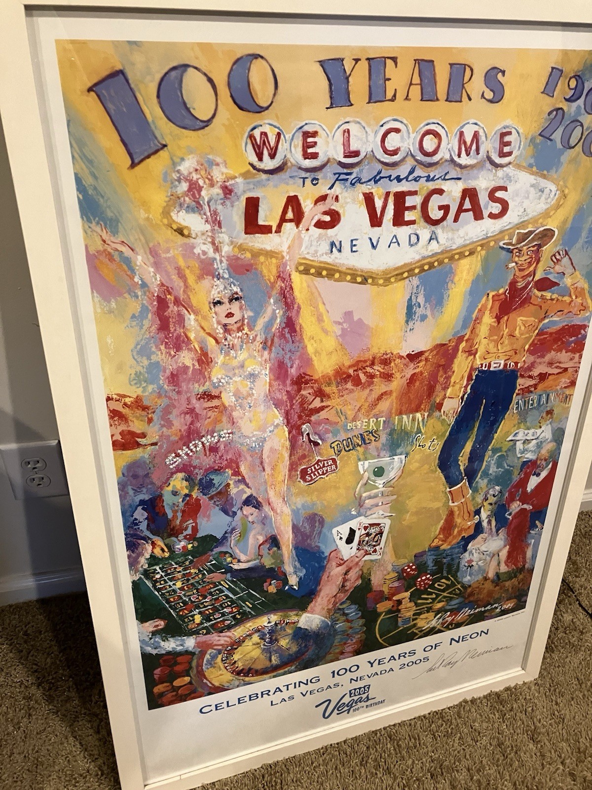 Leroy Neiman “100 Years Of Las Vegas” Signed Very High Quality Frame Good Cond