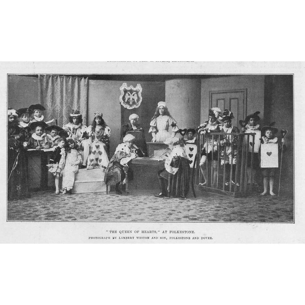 FOLKESTONE Queen of Hearts Children’s Fancy Dress Ball – Antique Print 1897