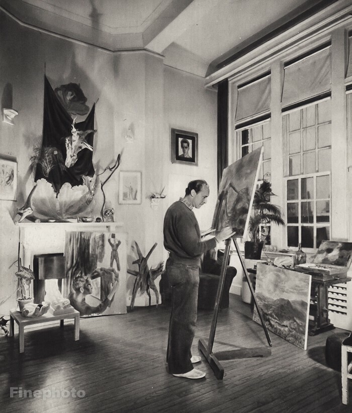 1947 Pavel Tchelitchew Artist By GEORGE PLATT LYNES Painter Studio Photo Gravure