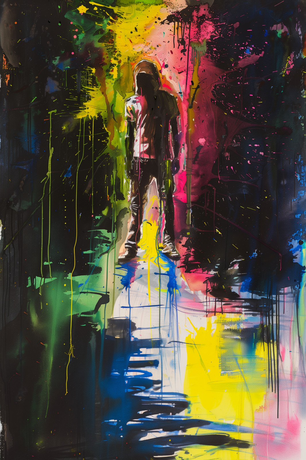 “URBAN KALEIDESCOPE” CANVAS ART PRINT 18X24″ or 24X36″ READY TO HANG URBAN MAN
