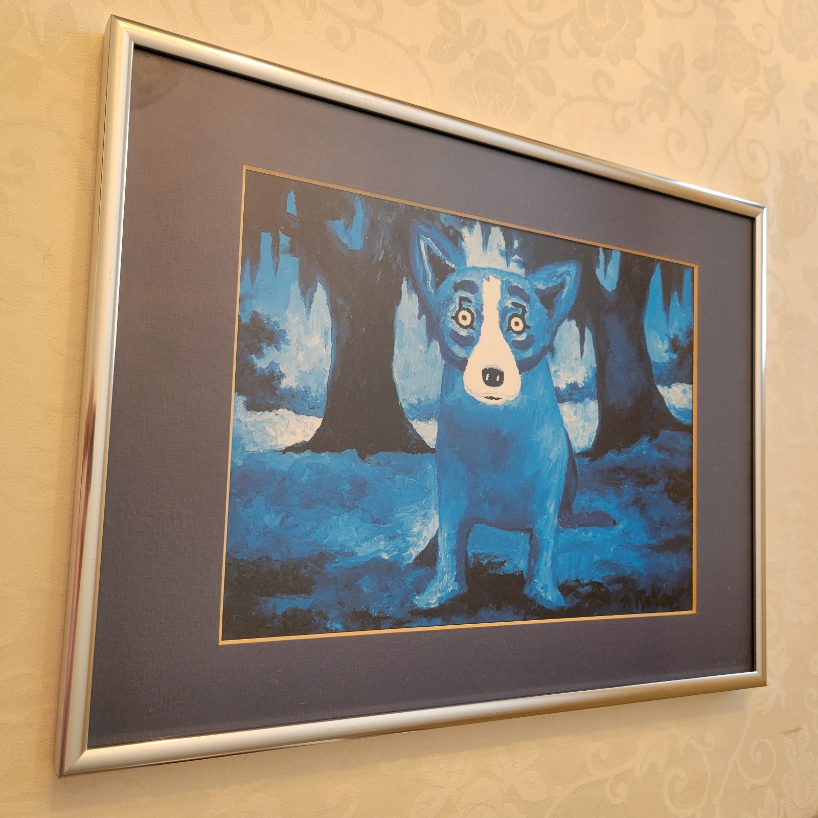 GEORGE RODRIGUE 1993 ‘Twin Oaks’ Blue Dog Series Print Framed
