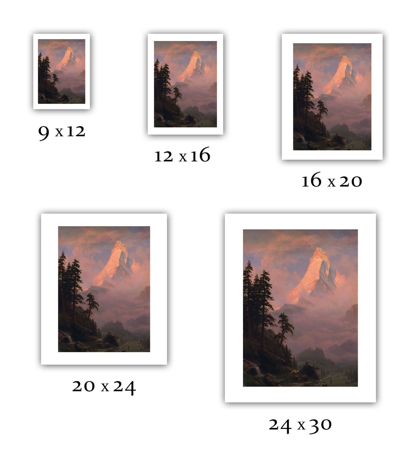 Albert Bierstadt : “Sunrise on the Matterhorn” — Giclee Fine Art Print