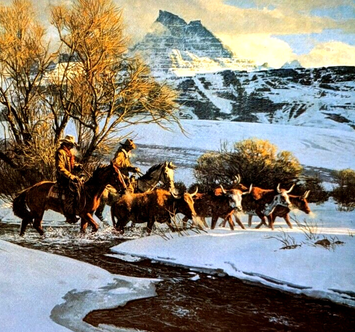 Frank McCarthy AFTER THE STORM Cattle Frontier Western Art Bookplate Print 28