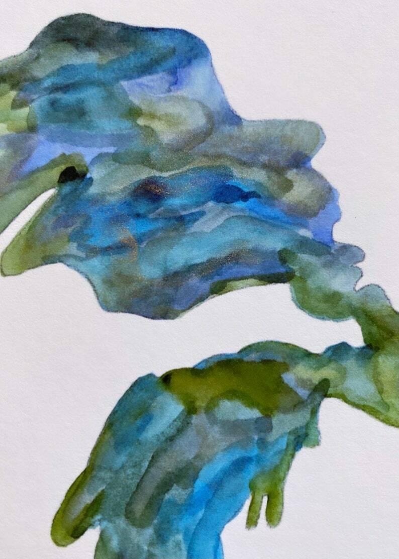Michigan Map Art The Great Lakes Fine Art Print Watercolor State Painting NEW