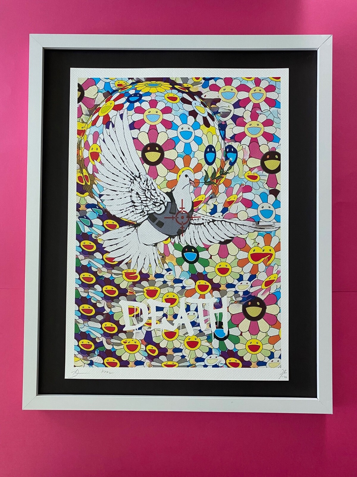 Death NYC Large Framed 16x20in Pop Art Graffiti Certified / Banksy / Murakami 1