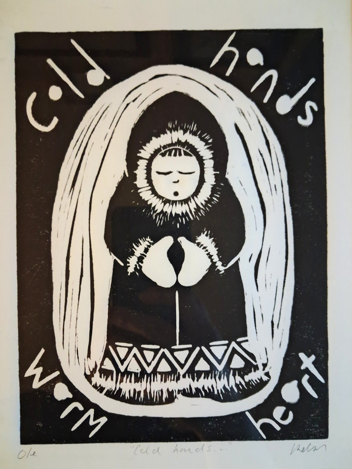 Original Inuit Art Print “Cold Hands, Warm Heart” – Signed & Numbered 0/1 – Fram