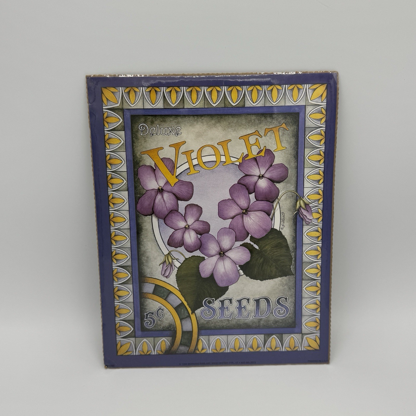 Vintage Bernard Fine Art Lillian Seed Print Bundle Corn & Violet 10×8 Inches