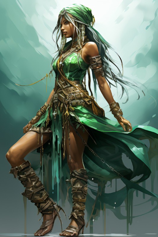 Fantasy Woman Art Print – Warrior Mystic Portrait 4×6 UR100257