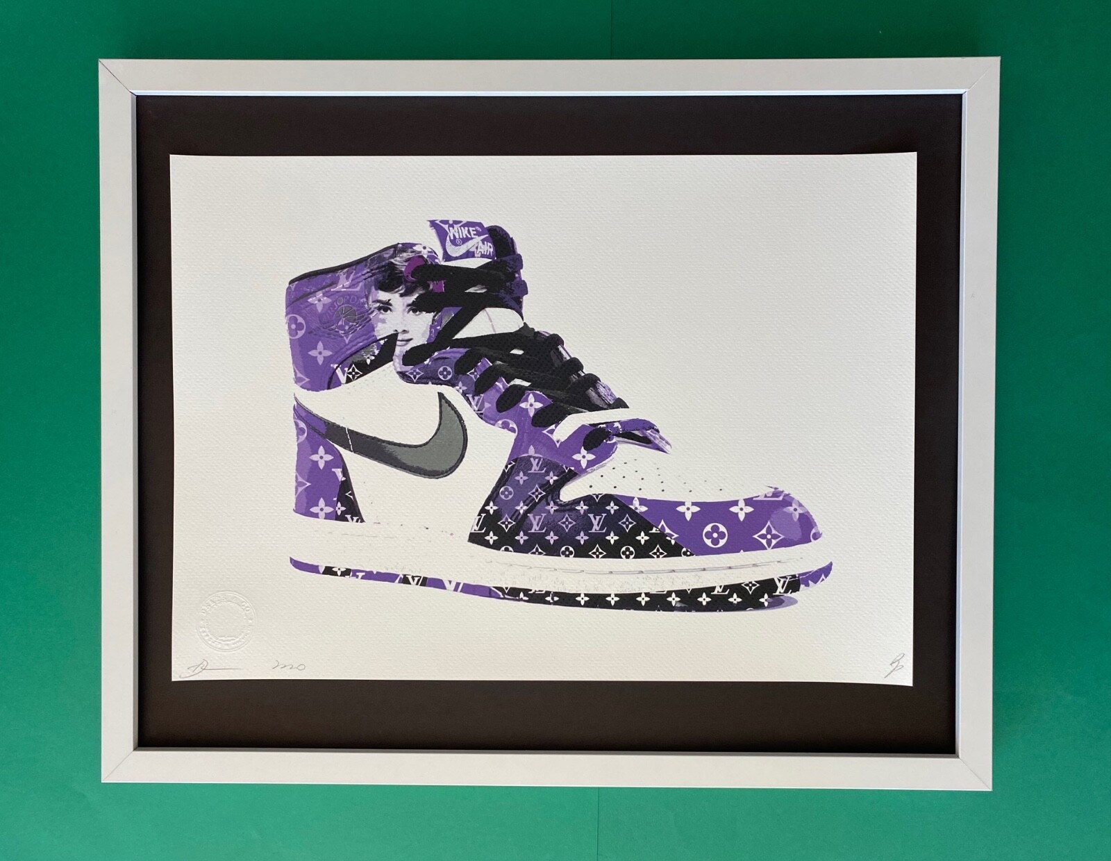 DEATH NYC Hand Signed LARGE Print Framed 16x20in COA NIKE AIR JORDAN SNEAKER &