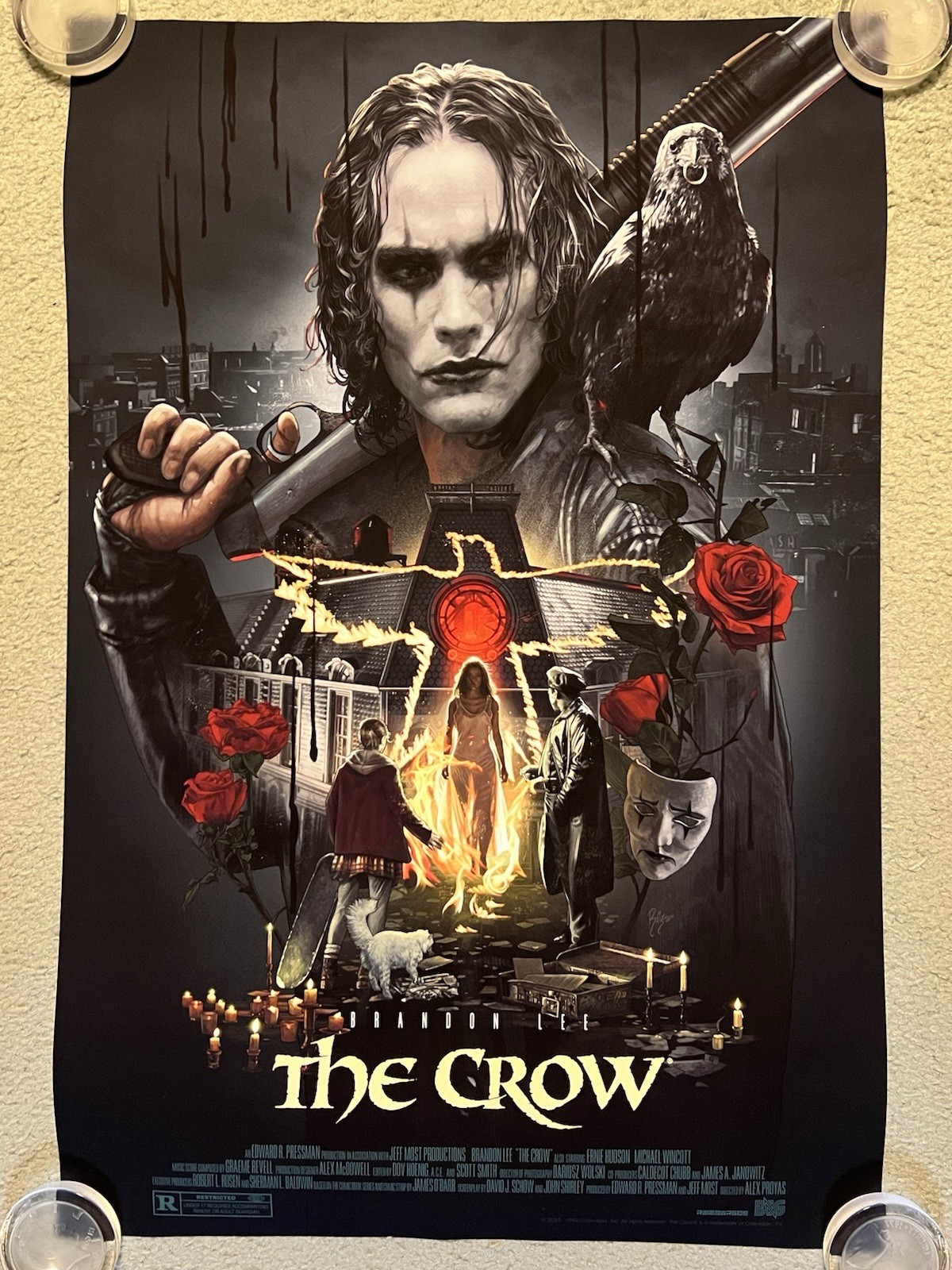 The Crow Brandon Lee Goth Movie Poster Variant Art Print Mondo BNG Ruiz Burgos