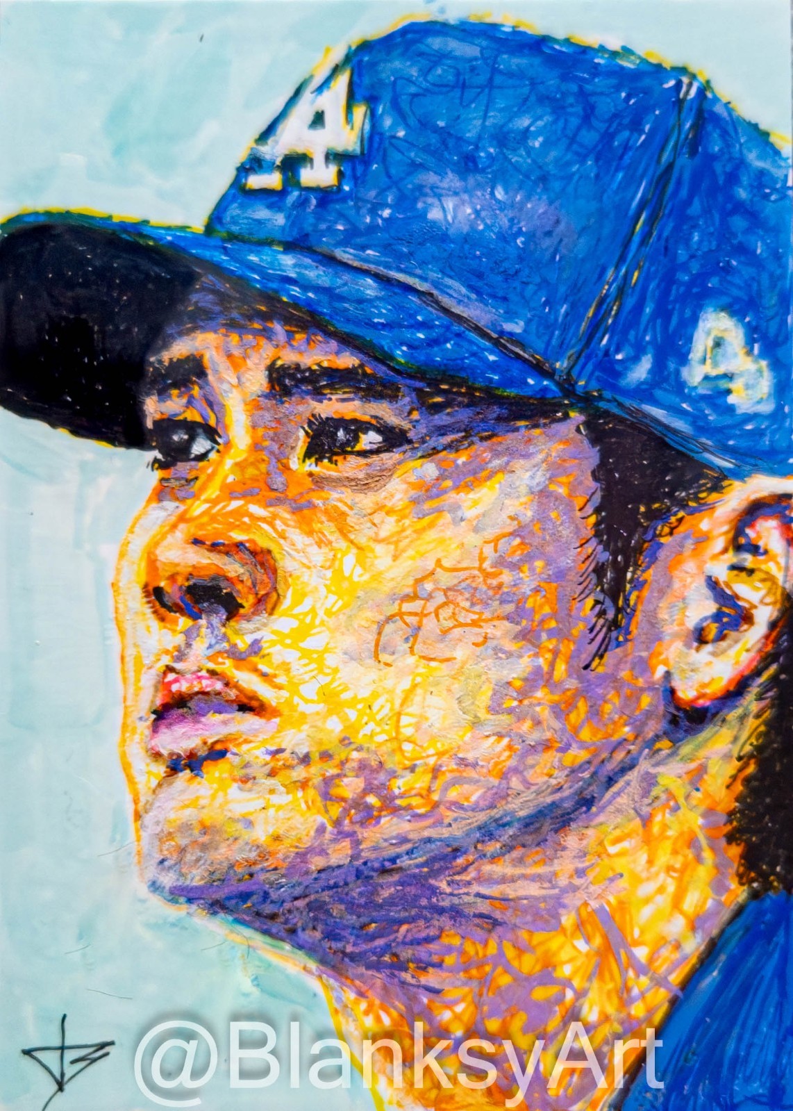 Shohei Ohtani Los Angeles Dodgers 1 8.5×11 Art Print Poster Topps by BLANKSY