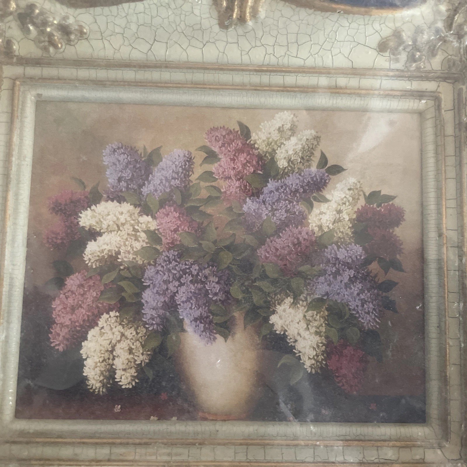 Vintage Small Art Print Flowers And Vase Made In Germany 5×7 Hydrangea’s