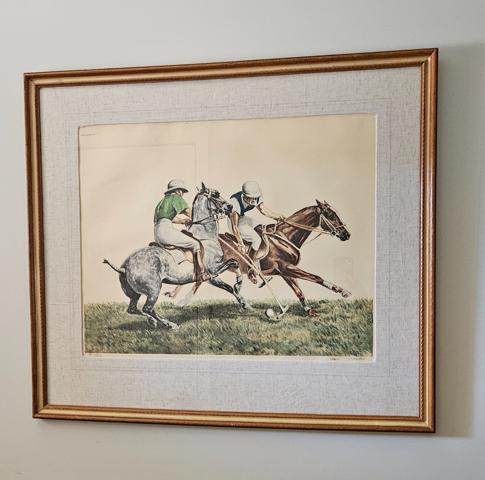 Louis Claude “Polo” Framed Etching c.1958 Signed and Titled in Pencil 28″ x 32″