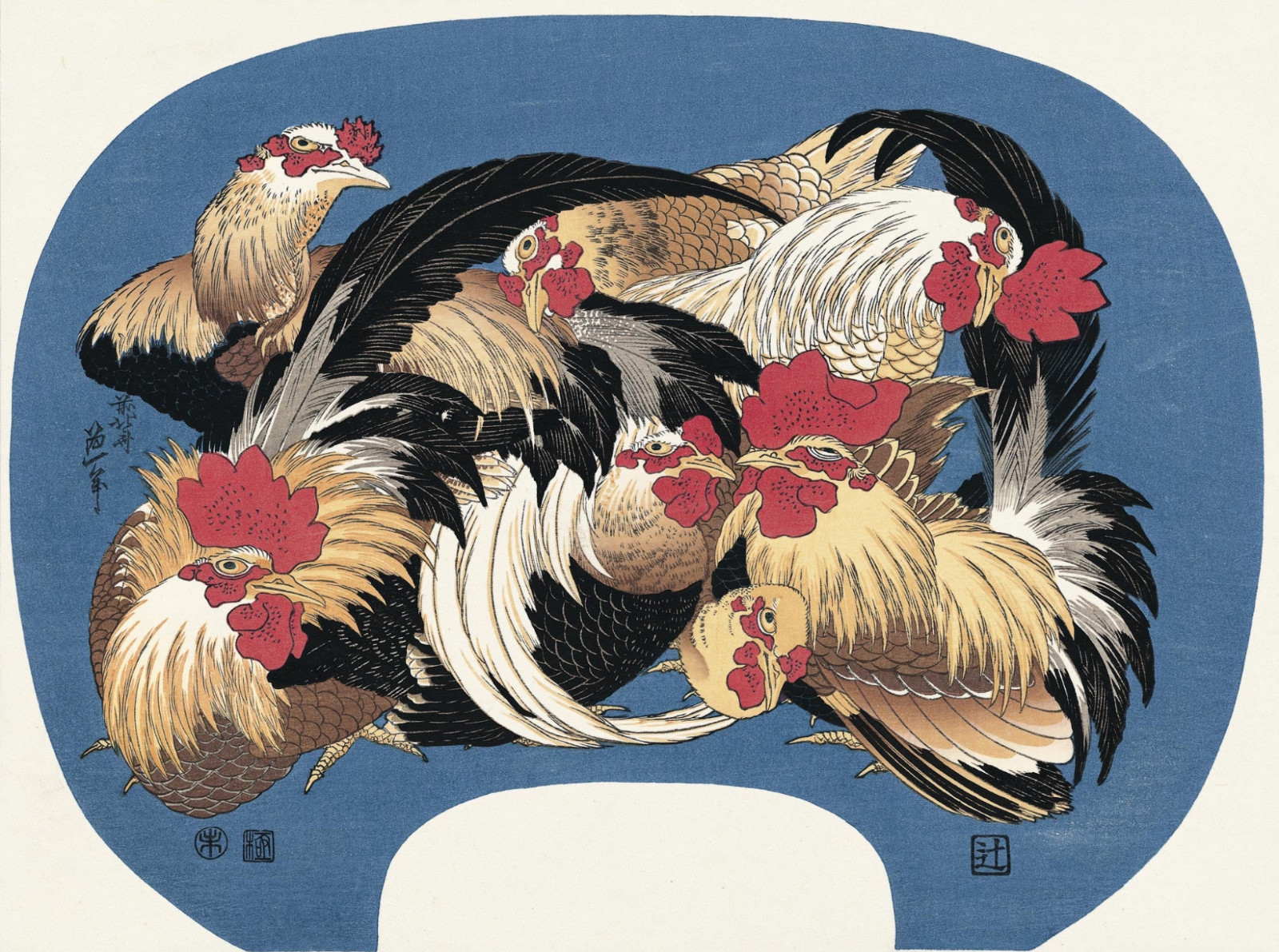 Ukiyo-e woodblock print Reprint Edition Hokusai Katsushika 群鶏