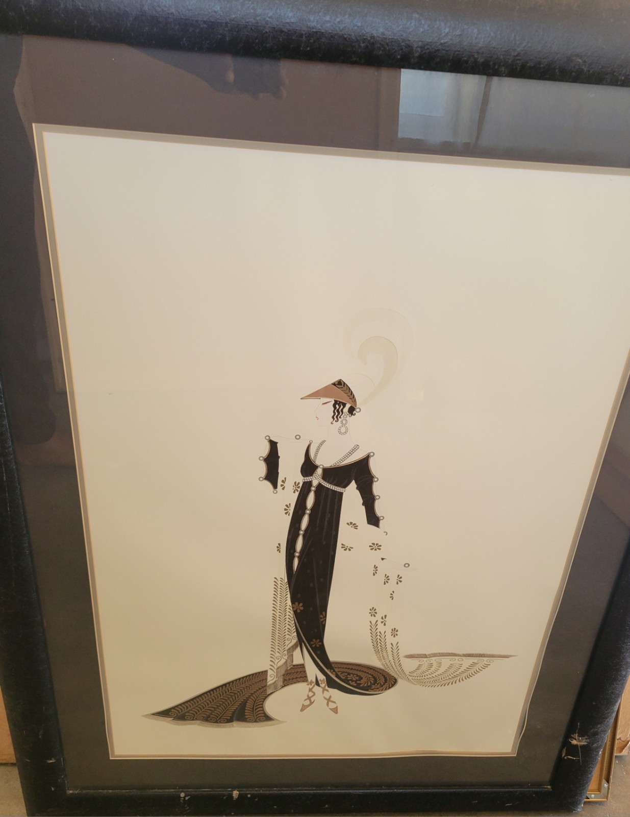 Erte “Directoire” Chalk & Vermillion 1992 Art Deco Style Print