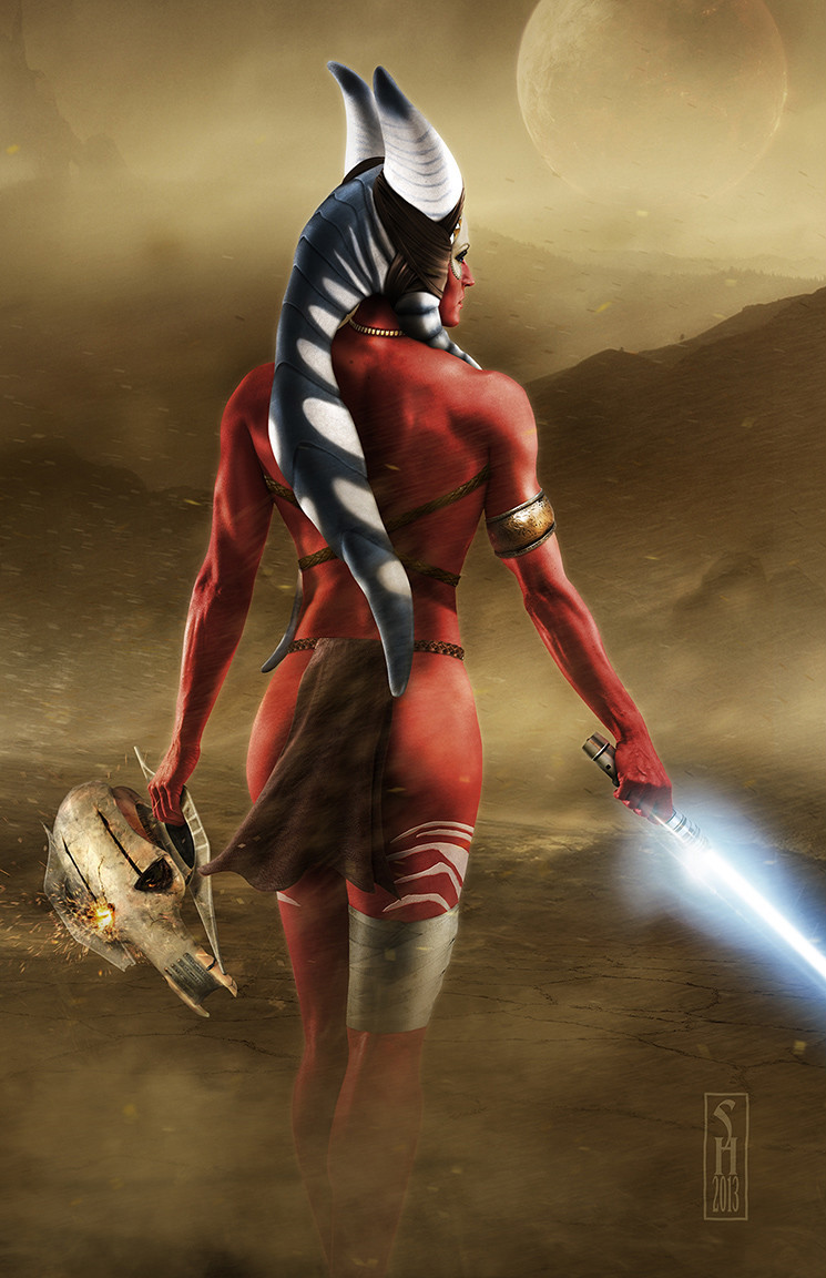 Star Wars Shaak Ti, Jedi Master, Original Art Print 11×17 signed by Scott Harben