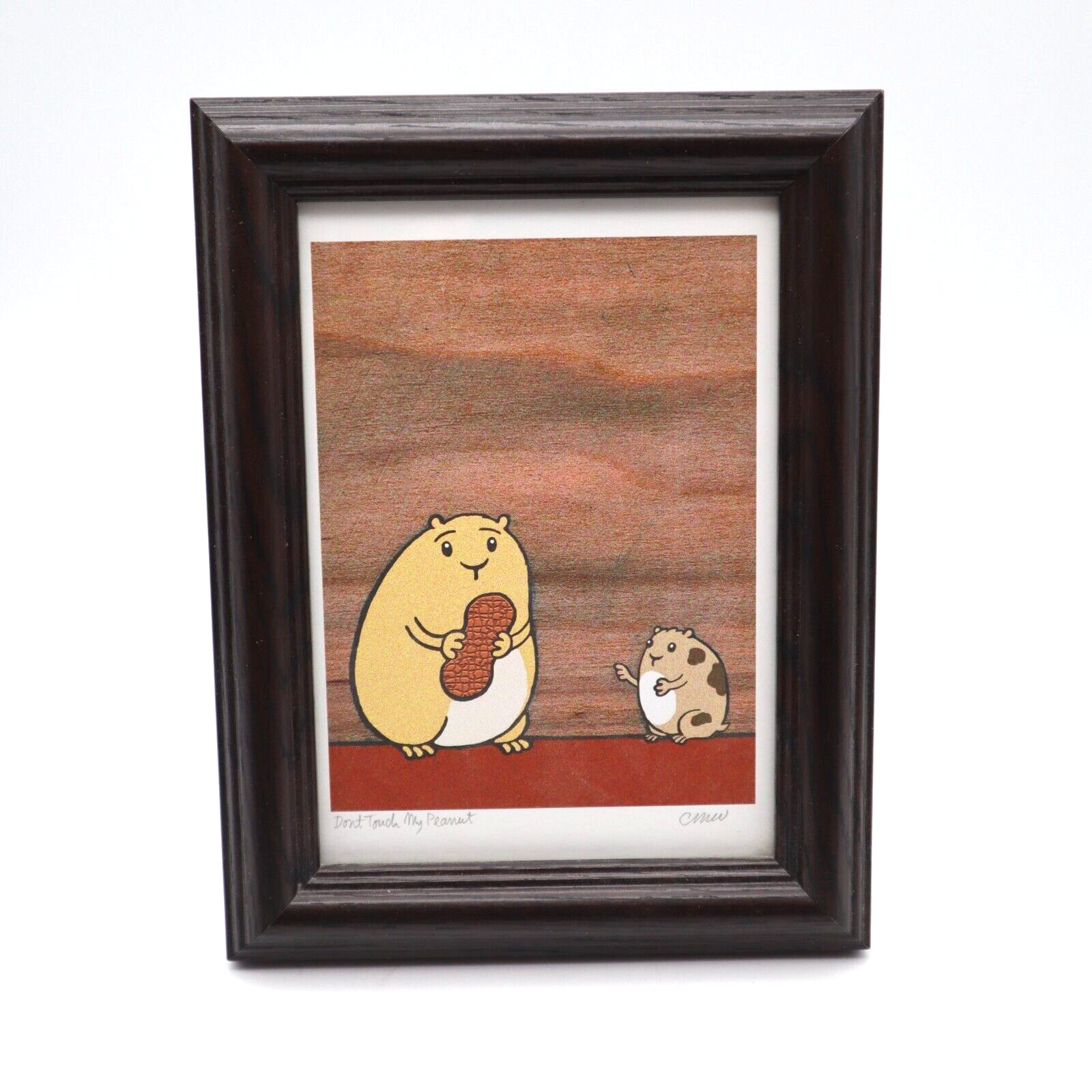 Illustrated Guinea Pig Art Print Framed Signed SepiaLepus Whimsical Quirky Decor