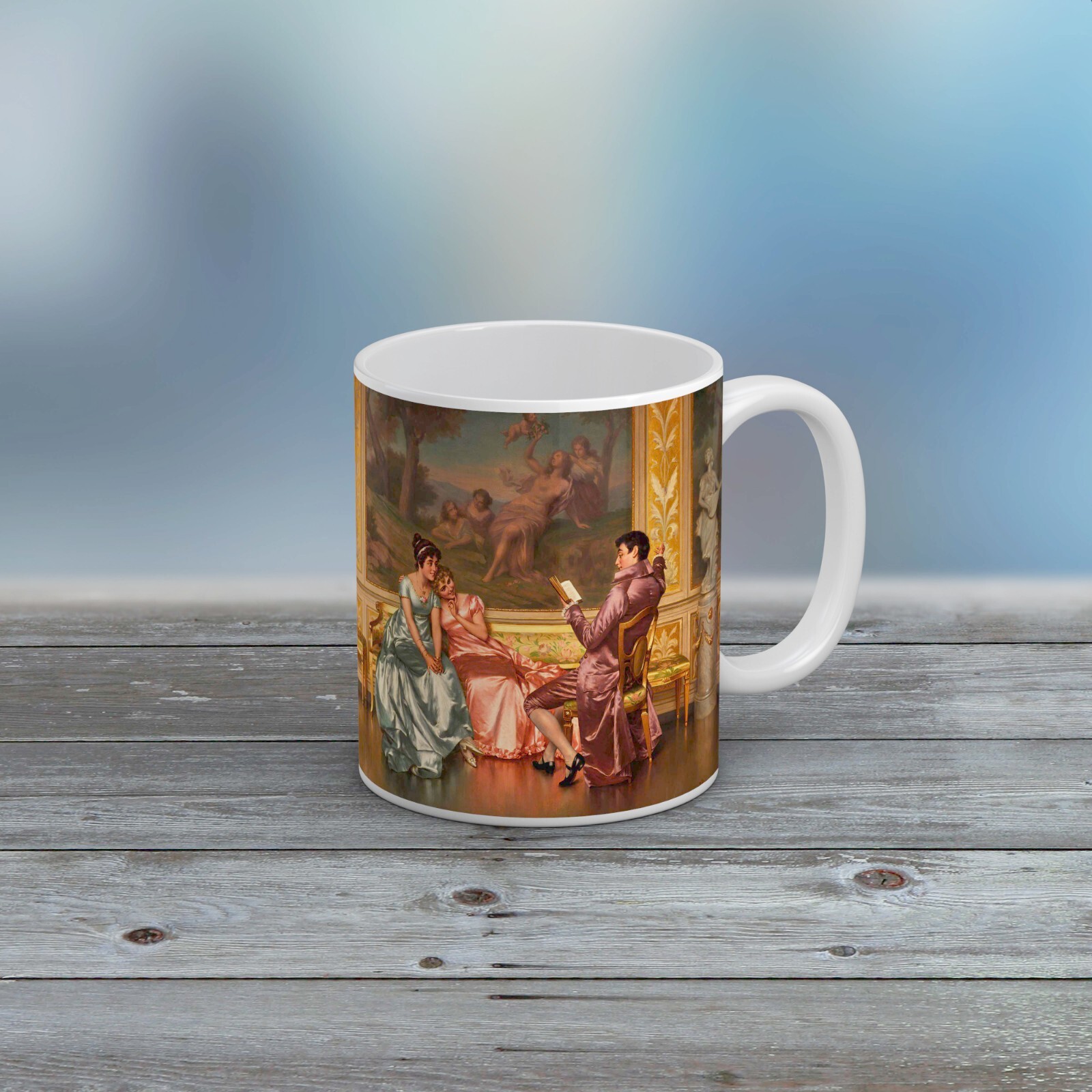 Vittorio Reggianini: The Poetry Reading. Fine Art Mug/Cup. Ideal Gift Coffee/Tea
