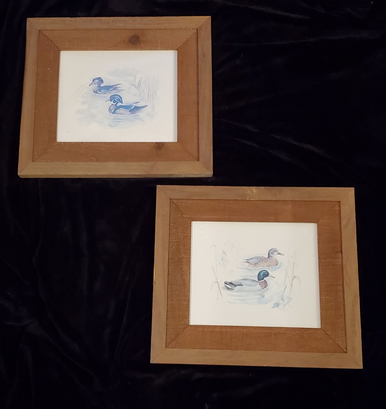 Pair of W. Otto 1980 Duck Prints Beautiful Wood Frames 18″ X 16″ Signed