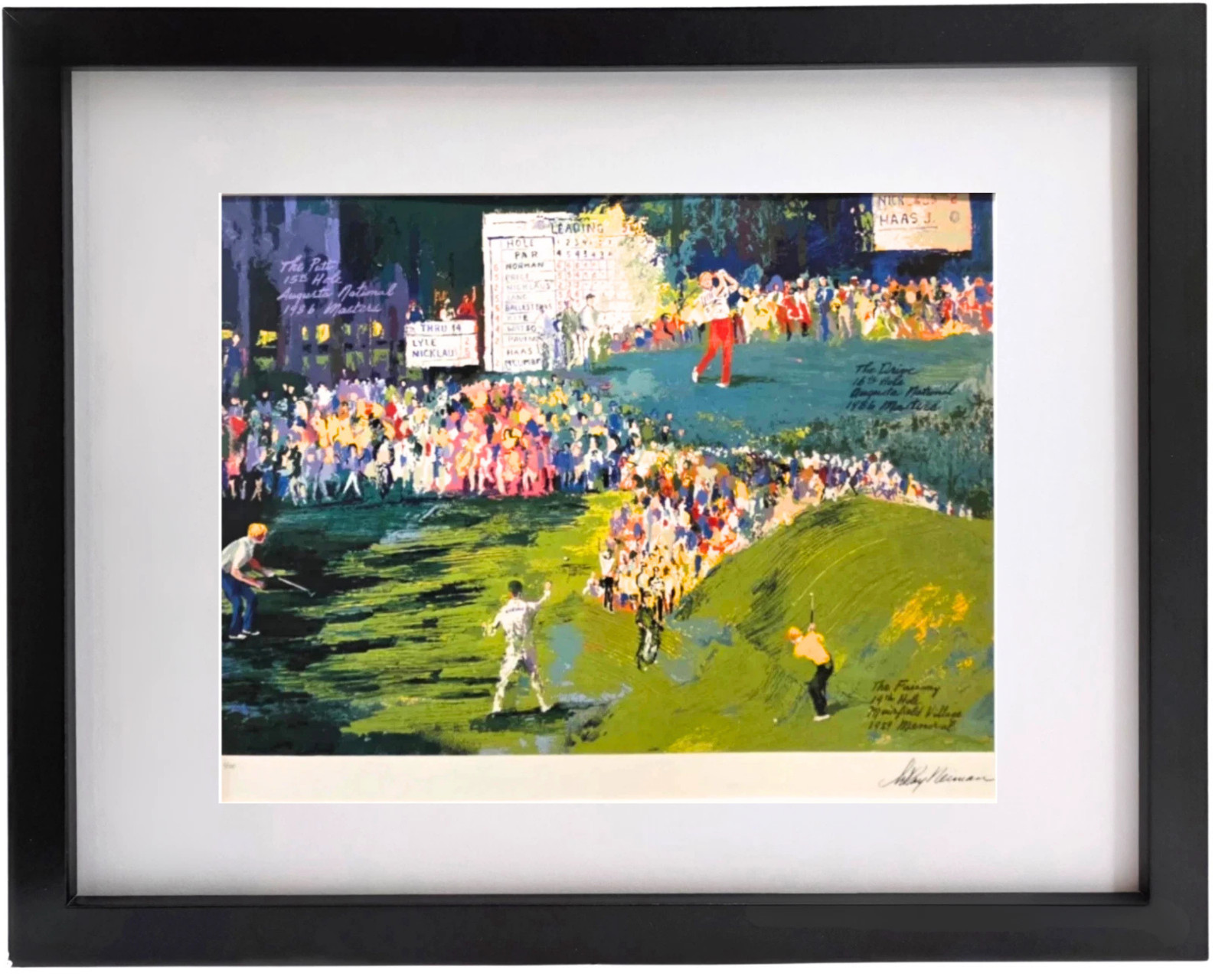 LEROY NEIMAN The Golden Bear-Jack Nicklaus-Augusta Plate Signed Framed Art Print