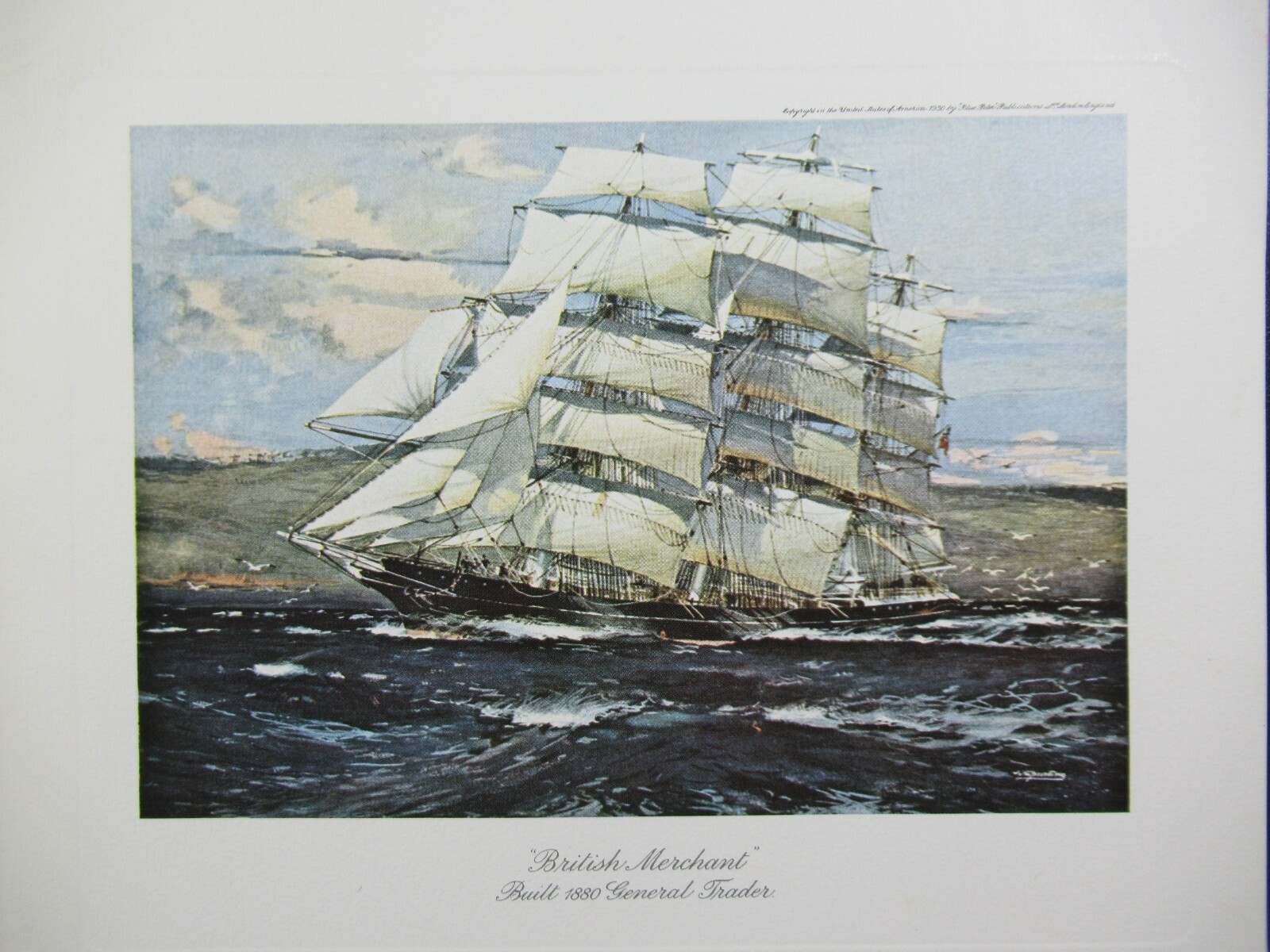 Jack Spurling British Merchant General Trader Ship Vintage Nautical Art Print