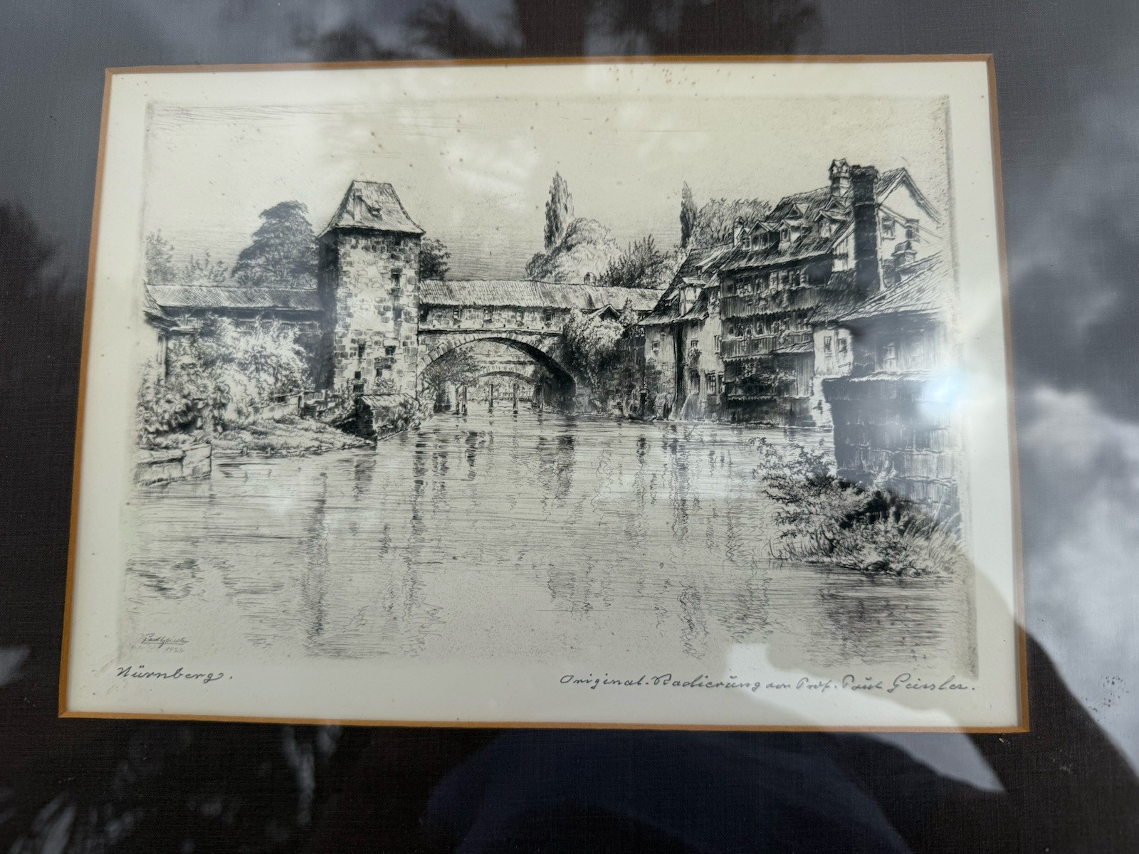 Artist Paul Geissler 1881-1965 Pencil Signed Pair Radierung Etchings Nurnberg