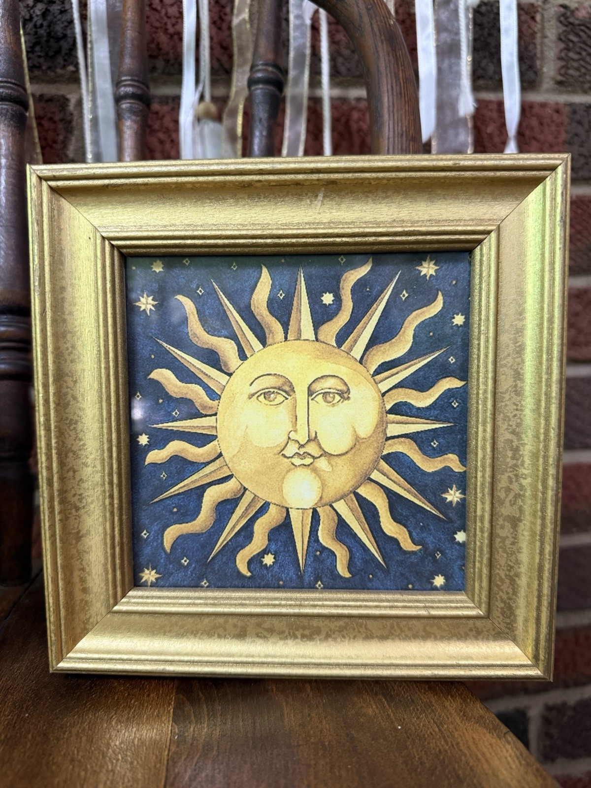 1990s Vintage Mary Beth Zeitz Celestial Moon Sun Framed Prints
