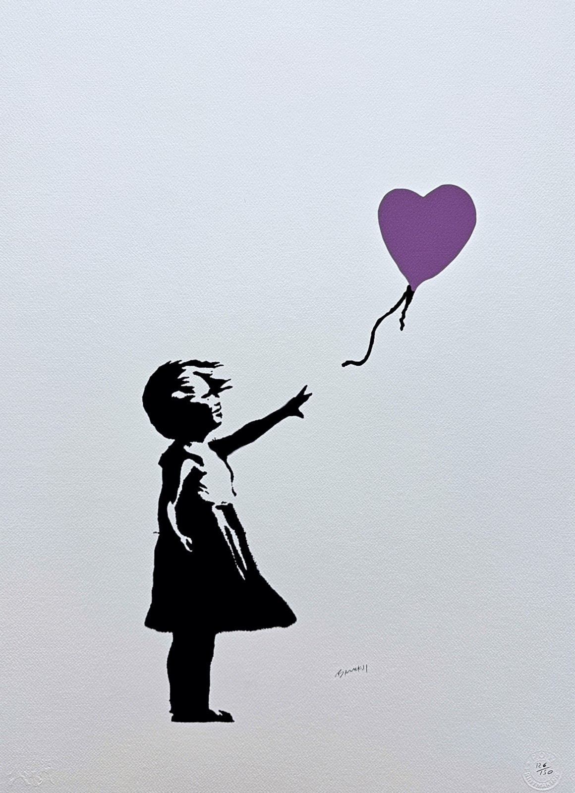 BANKSY – Girl with Balloon – numbered edition 126/150, 50×70 cm (19,7×27,6 in)