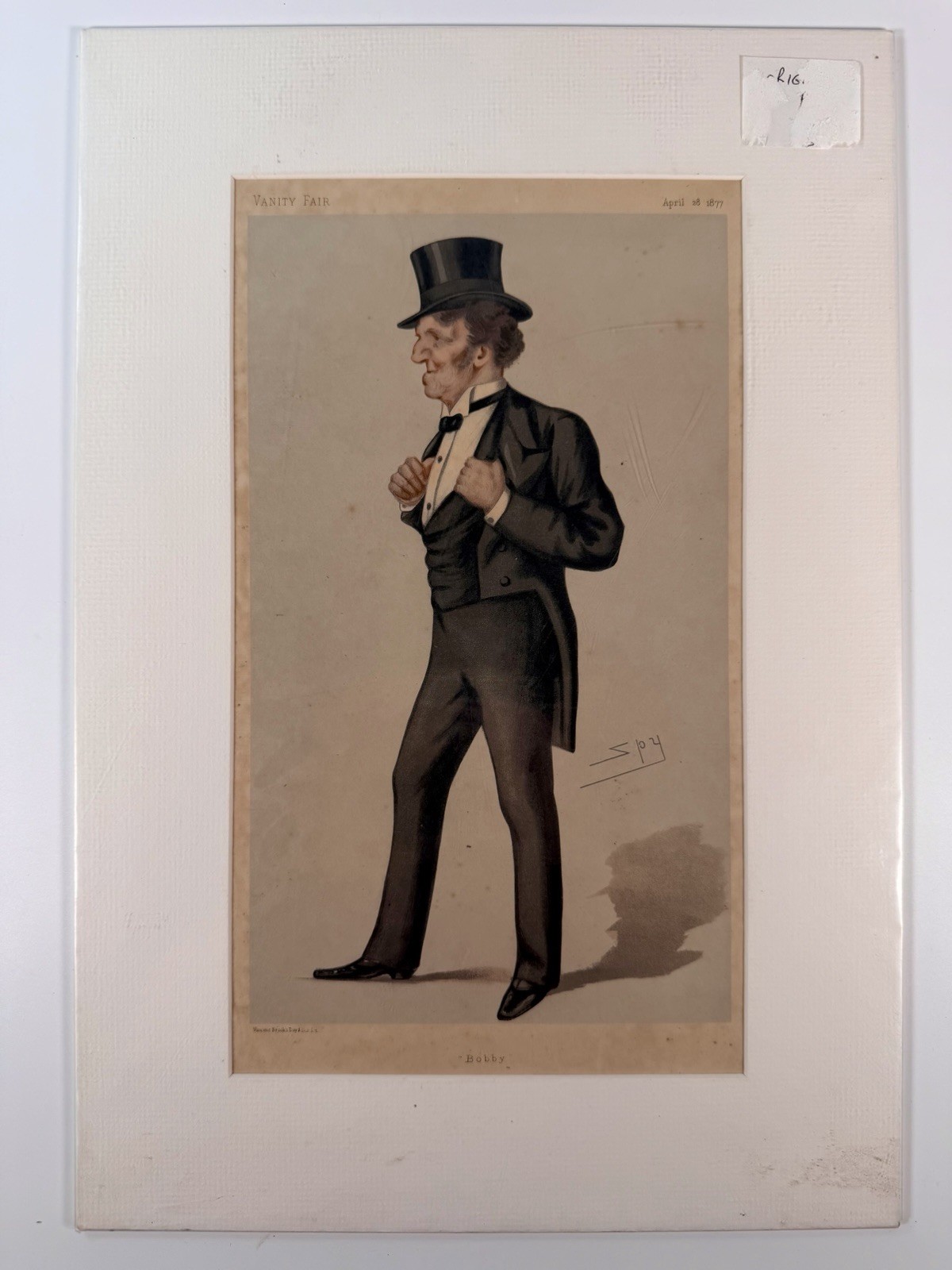 Original 1877 Vanity Fair Spy Print ‘Bobby’ Leslie Ward Victorian Caricature