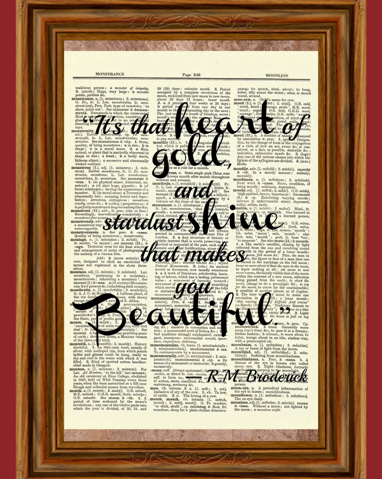 Strong Girl Quote Dictionary Art Print Book Picture Poster Inspirational Gift