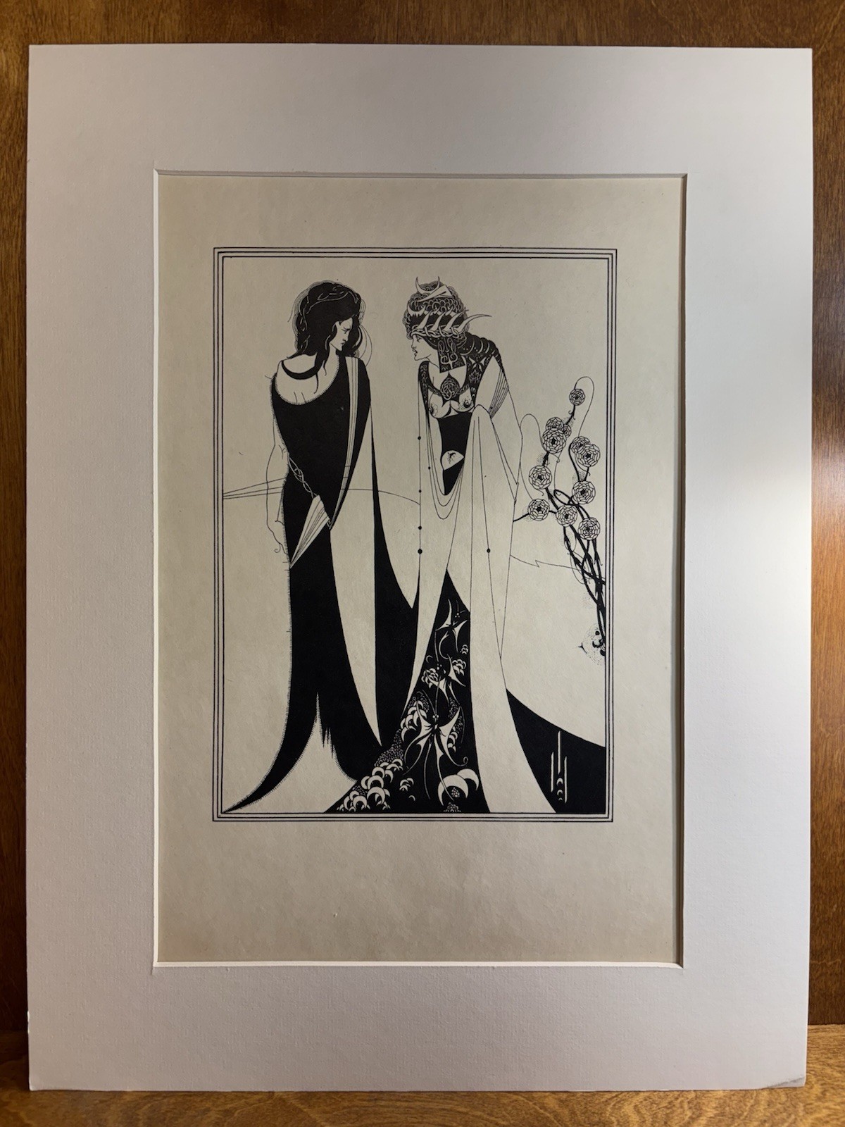 Salome With Her Mother Herodias By Aubrey Beardsley 13.25”x10.75” Vintage Print