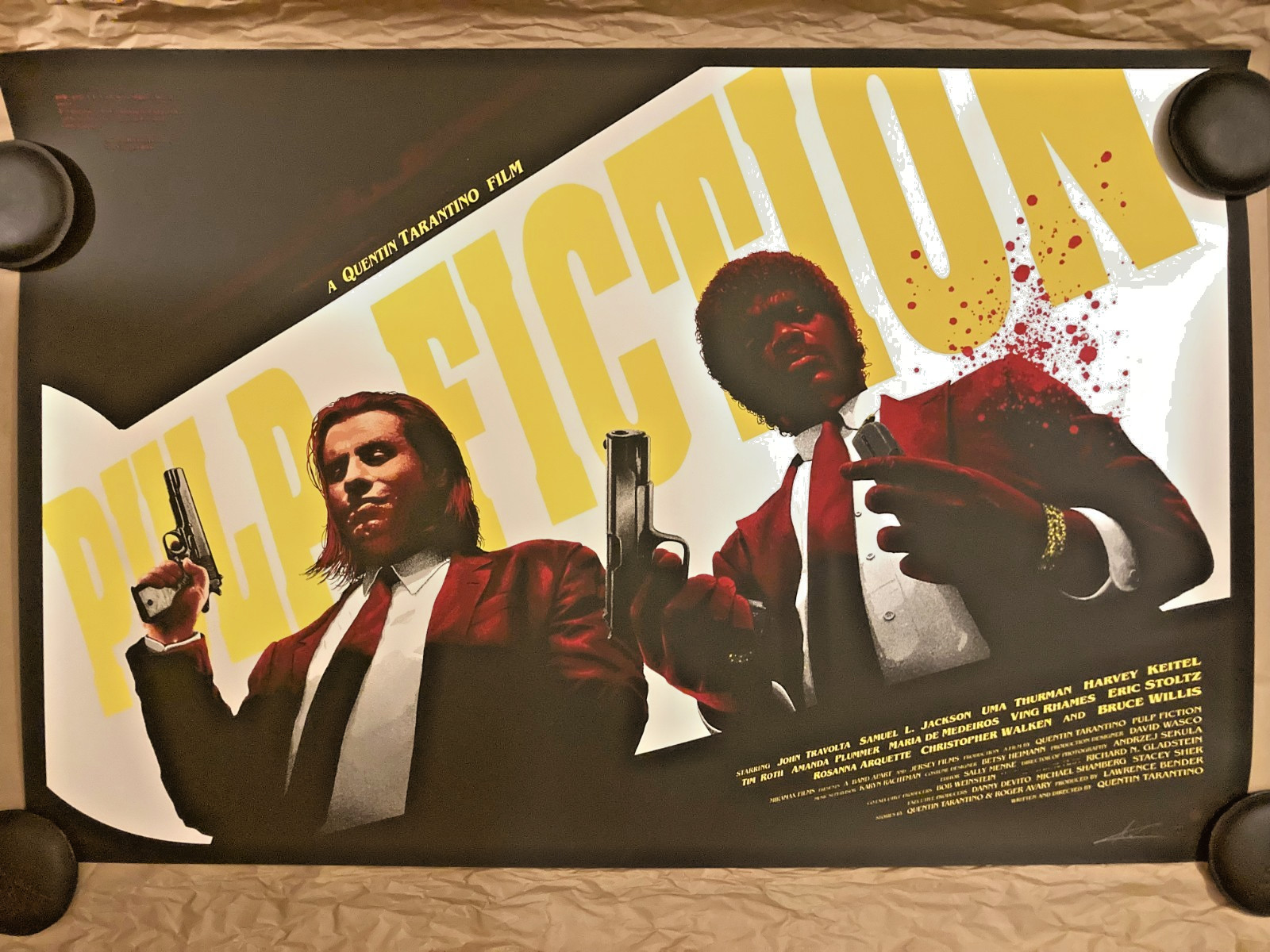 NYCC 2022 Pulp Fiction Marko Manev Print 36×24 1/1 Pearlescent Movie Poster