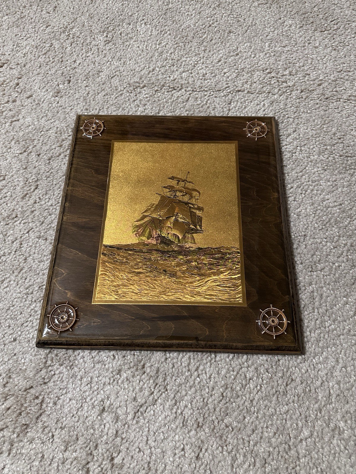 Vintage Handcrafted Bar-Gan Holographic Nautical Ship Art #5347 Limited Glossy