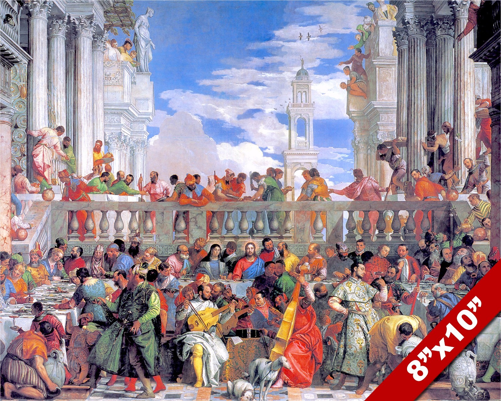JESUS AT THE WEDDING IN CANA PAINTING CHRISTIAN BIBLE ART REAL CANVAS PRINT
