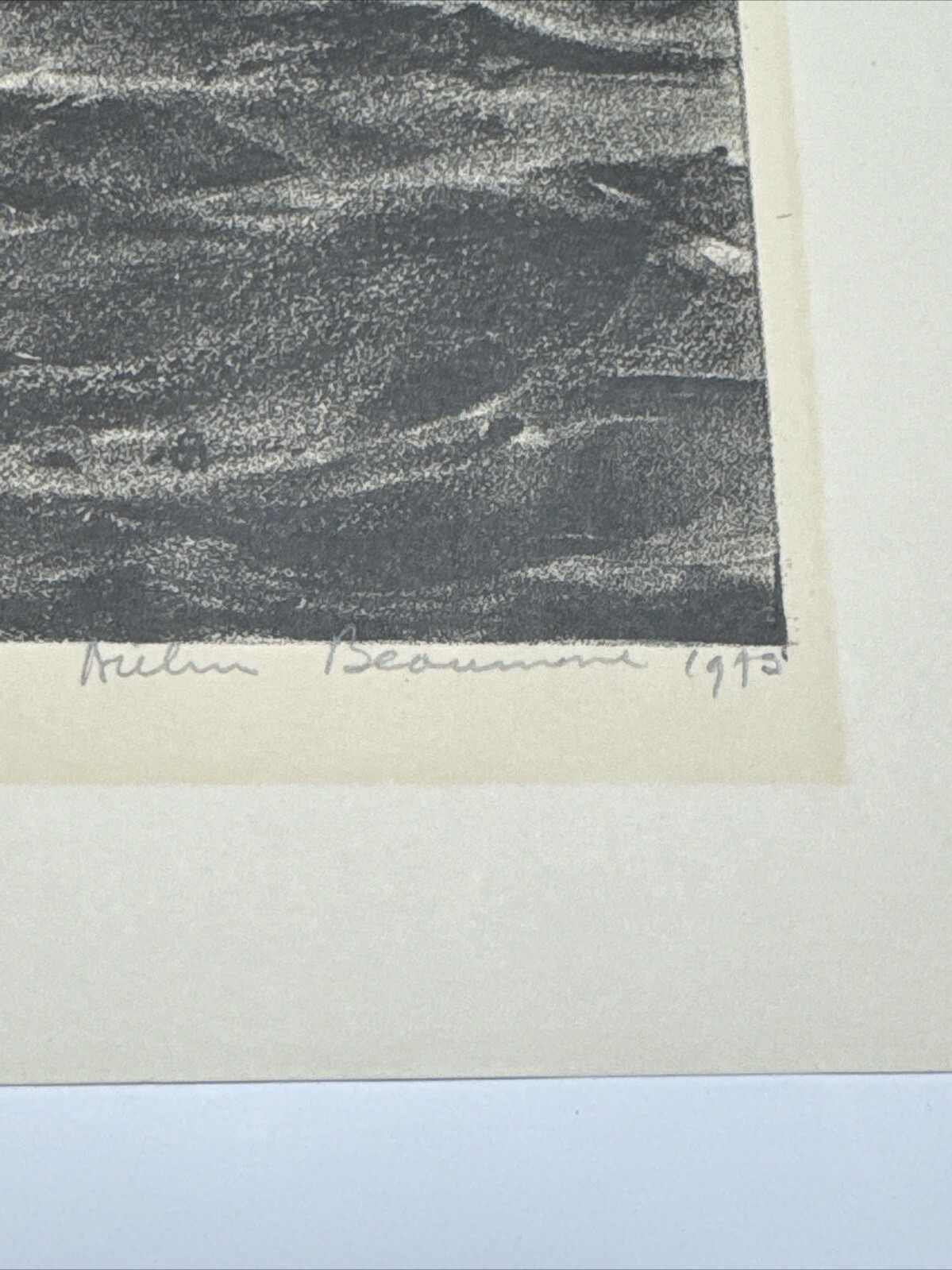 ARTHUR BEAUMONT LITHOGRAPH AMERICAN WPA STYLE NAUTICAL BOISE WAR SHIP SIGNED