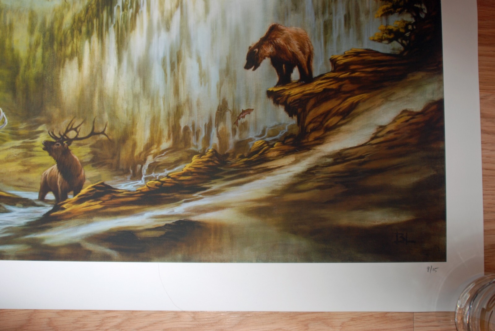 Brin Levinson OREGON Wilderness Art Print S# 9/15 Landscape Elk Bear Eagle 2015