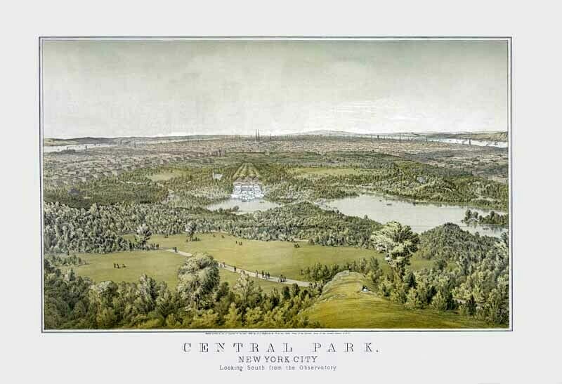 1859 Central Park, New York City, New York Art Print 13″ x 19″ Reprint