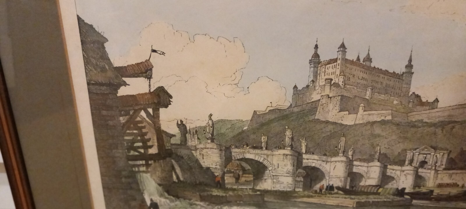 Würzburg 1835 Bavaria Marienberg Old Germany Art Print Framed Picture in frame