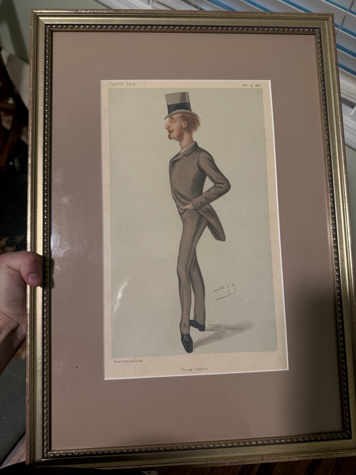 Vanity Fair Framed Spy Print “Young Oxford” Nov 13 1880