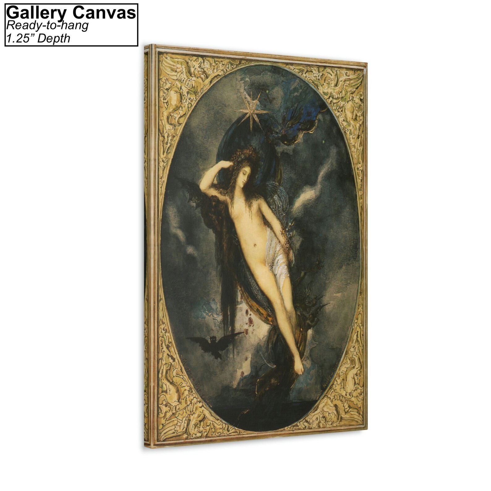 Nyx Night Goddess by Gustave Moreau Canvas/Poster Wall Art – Pagan Print