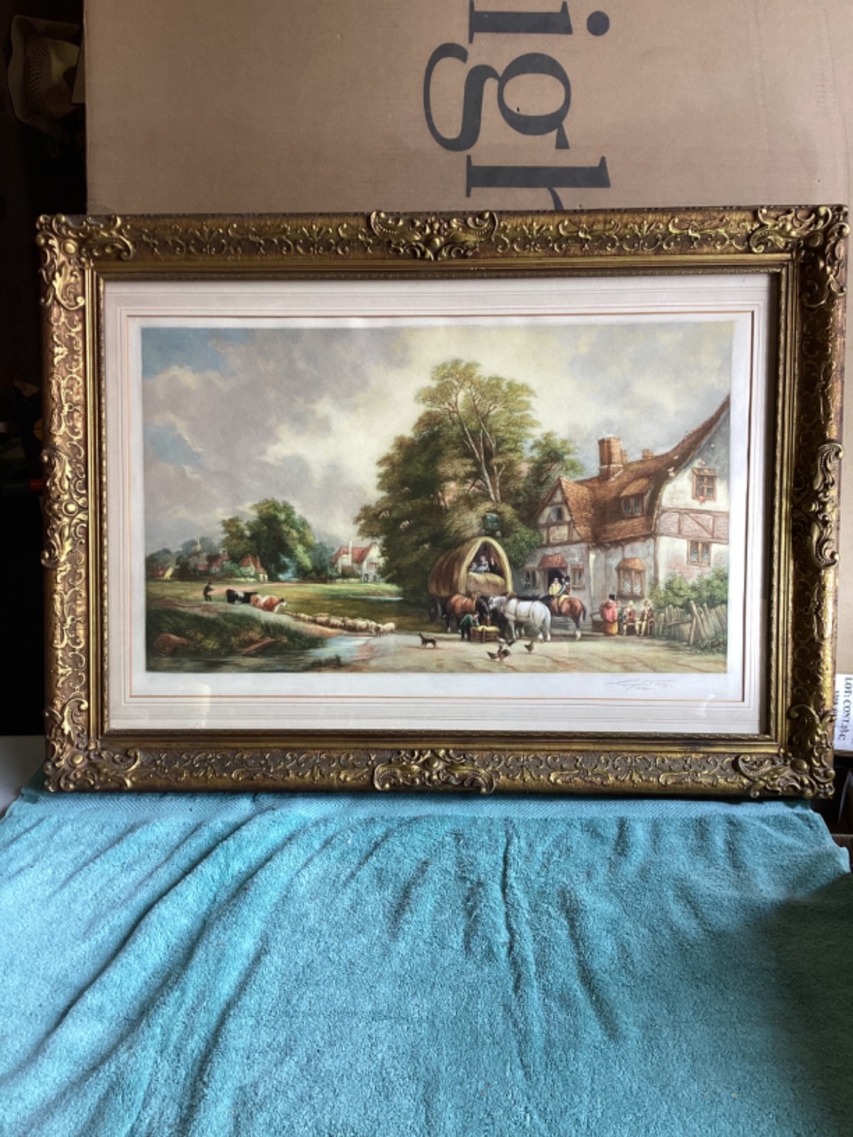 Eugene Tilly Halfway House Signed Lithograph Stunning Framed & Matted 37.5×28”