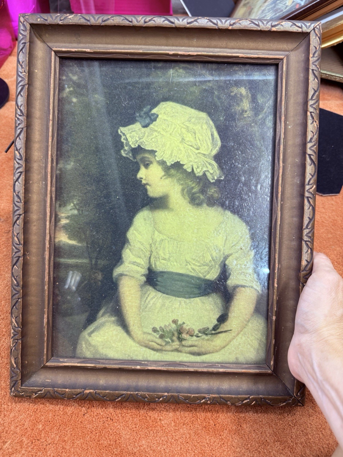 Antique Print, Young Girl Simplicity, Sir Joshua Reynolds, 1920