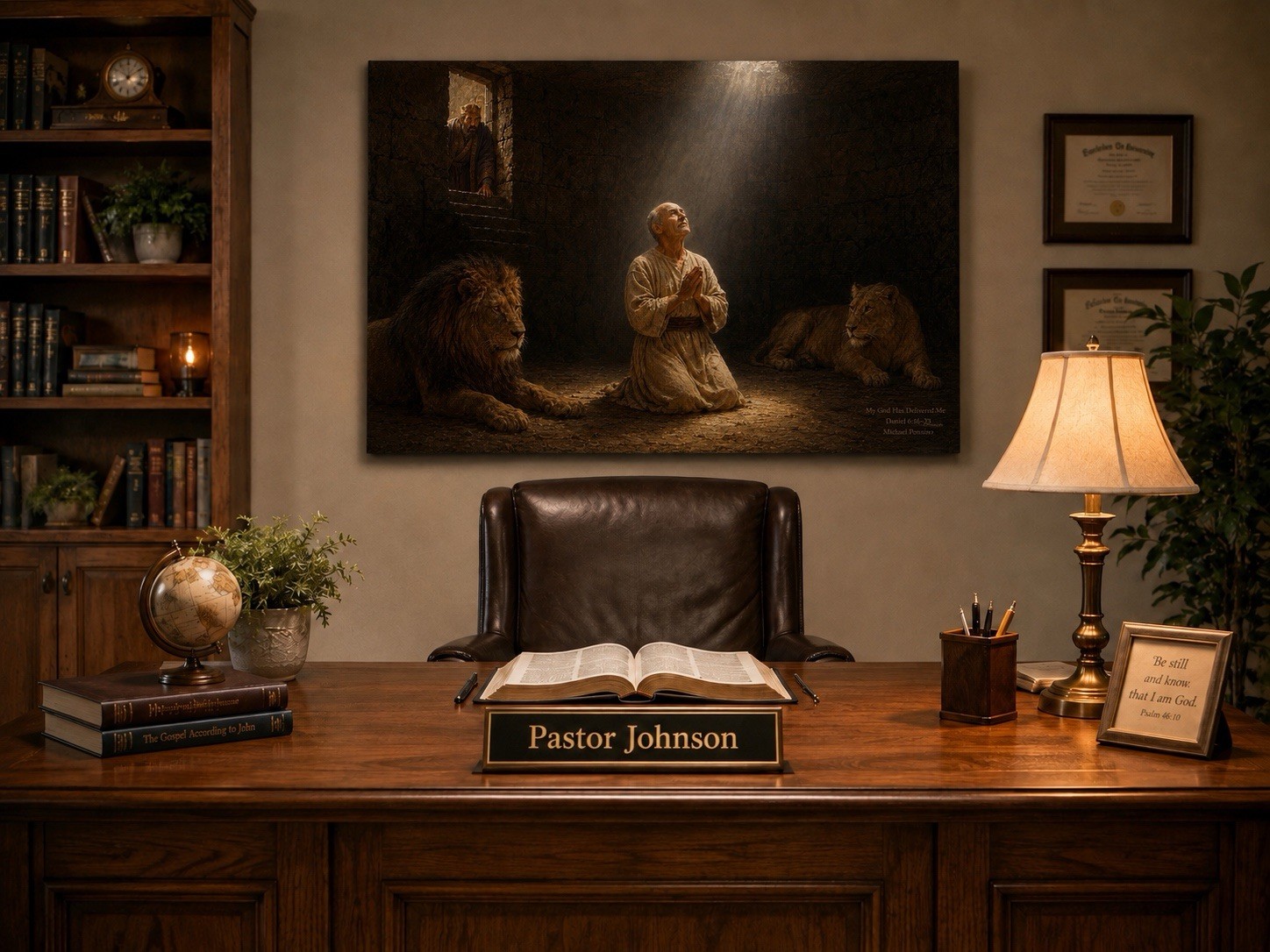 My God Has Delivered Me™ Canvas Print. Daniel in the Lions Den 30in x 20in