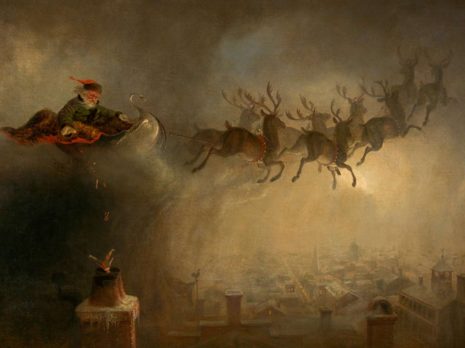 Santa Claus by William Holbrook Beard Vintage Art Giclee Print + Ships Free